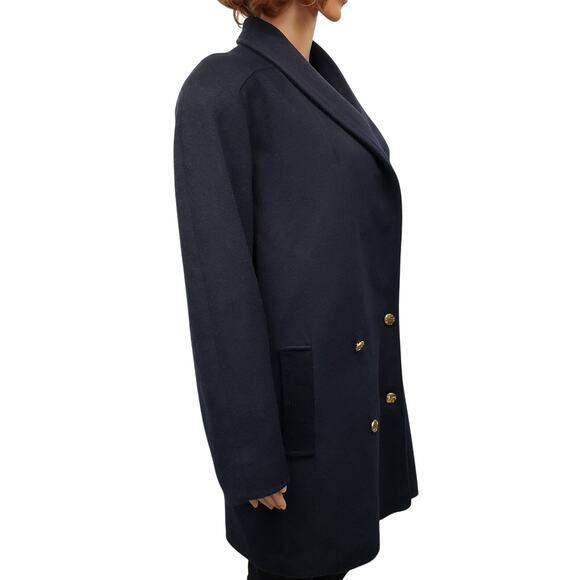 Vintage 80s Braefair Wool Pea Coat Overcoat Union Made in USA Double Breast 10 L - Picture 4 of 12